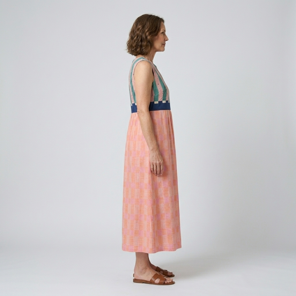 Lily | Mixed Pattern Midi Dress