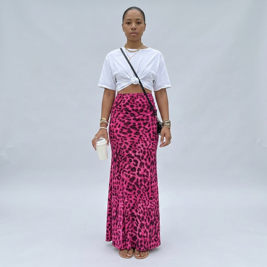 Thora | Leopard Print Midi Skirt