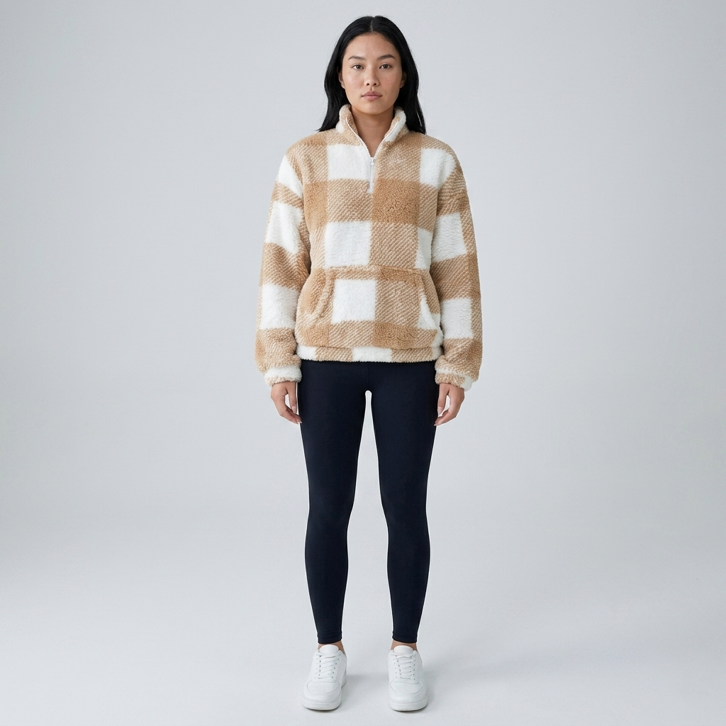 Hilary | Plaid Half Zip Pullover