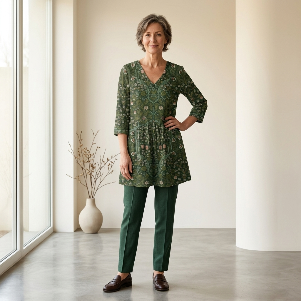 Julie | Fluid V-Neck Long Blouse