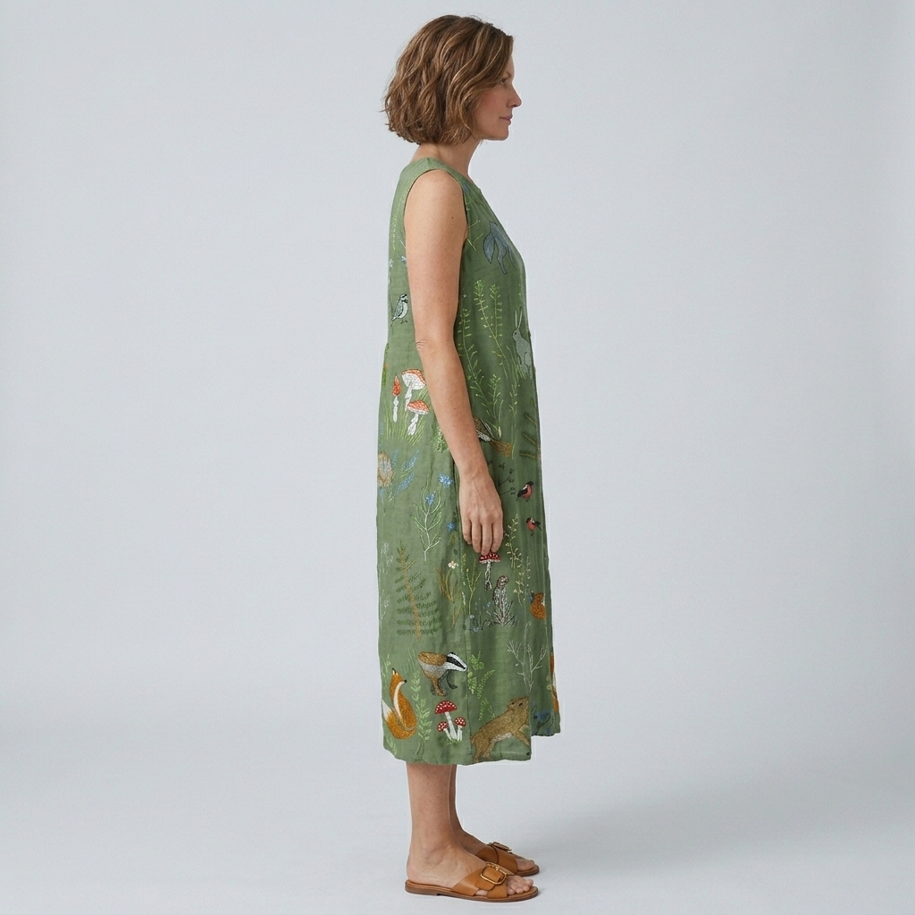 Hope | Woodland Print Midi Dress