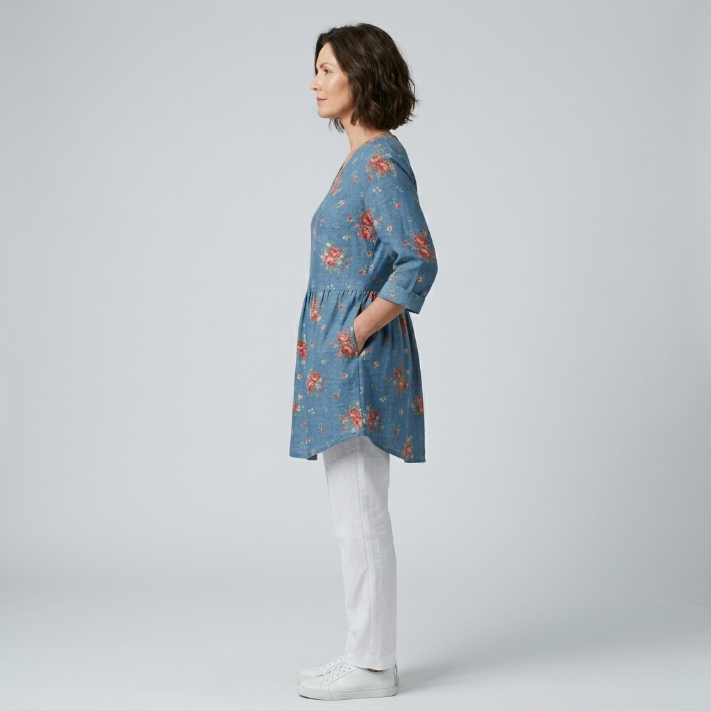 Melanie | Long Blouse with V-Neck