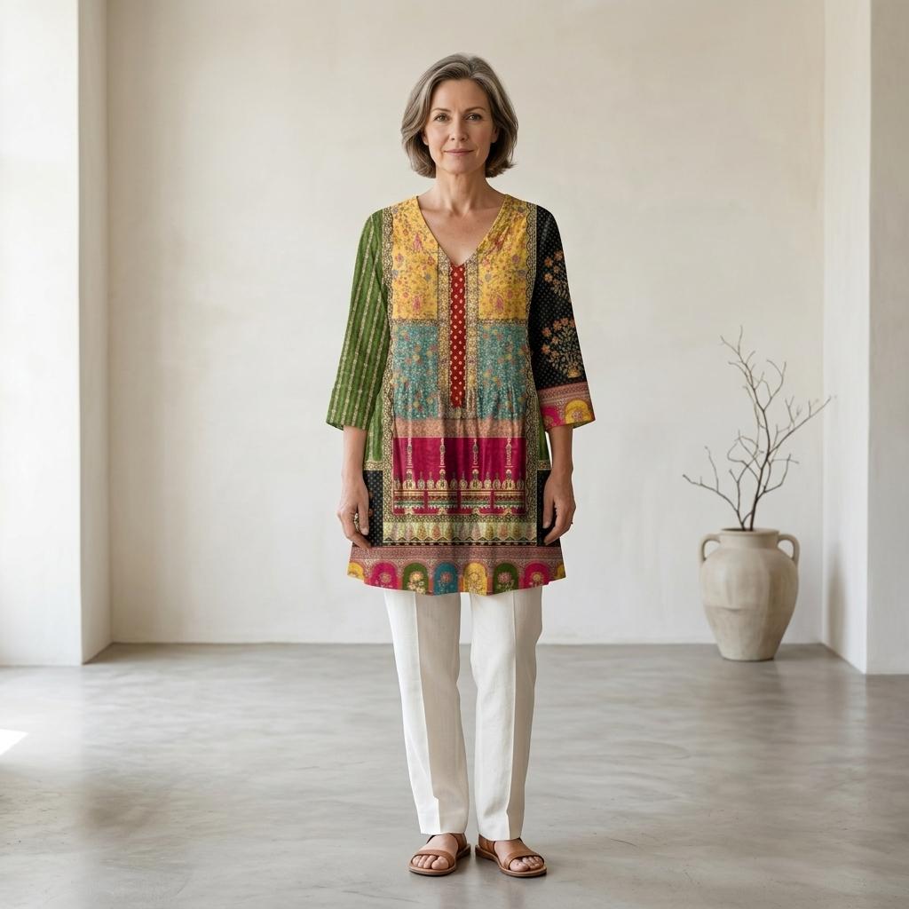 Emilie | Long Blouse with V-Neck