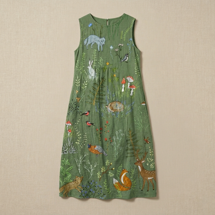 Hope | Woodland Print Midi Dress