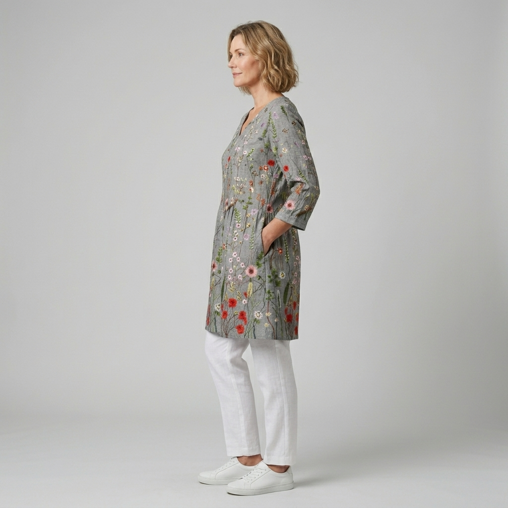 Amelie | Long Fluid V-Neck Blouse