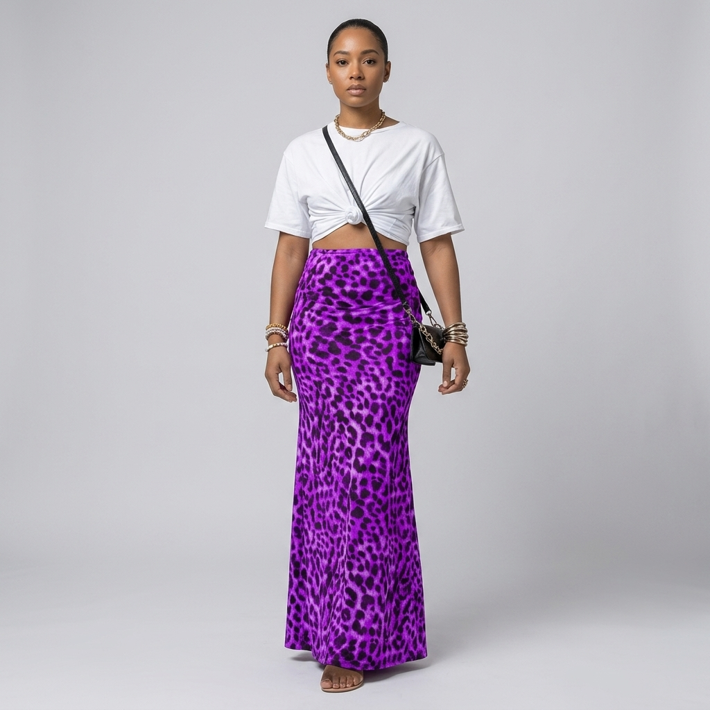 Thora | Leopard Print Midi Skirt