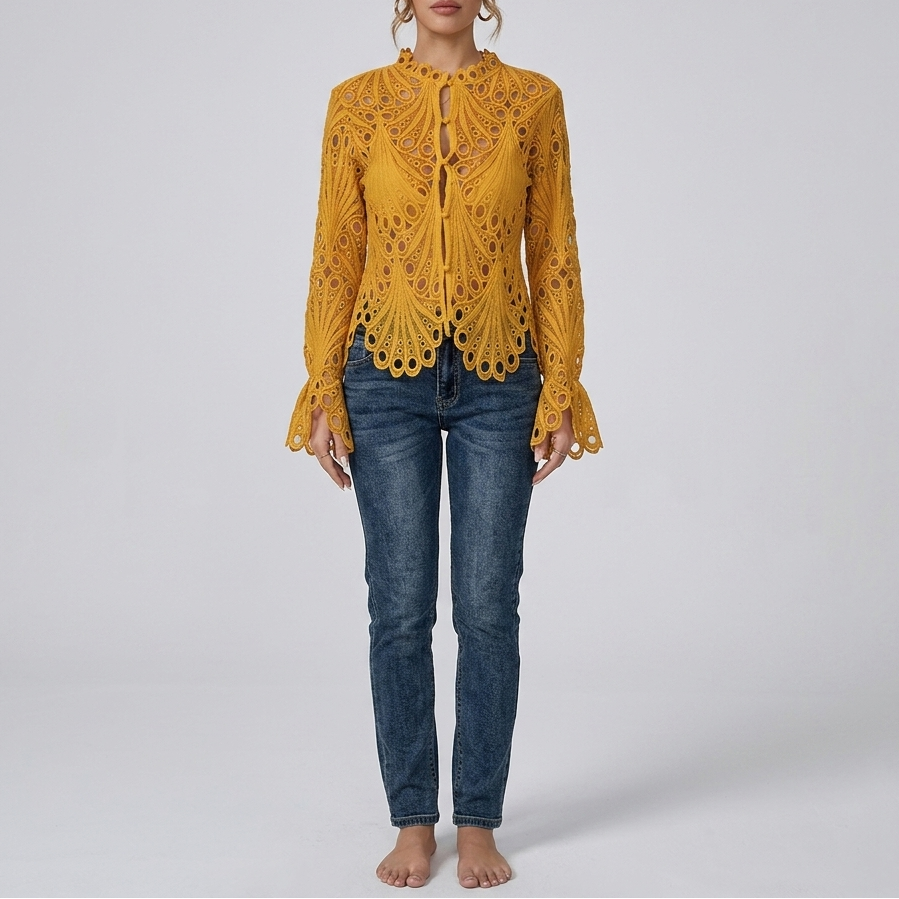 Sarah Hollow Detail Blouse
