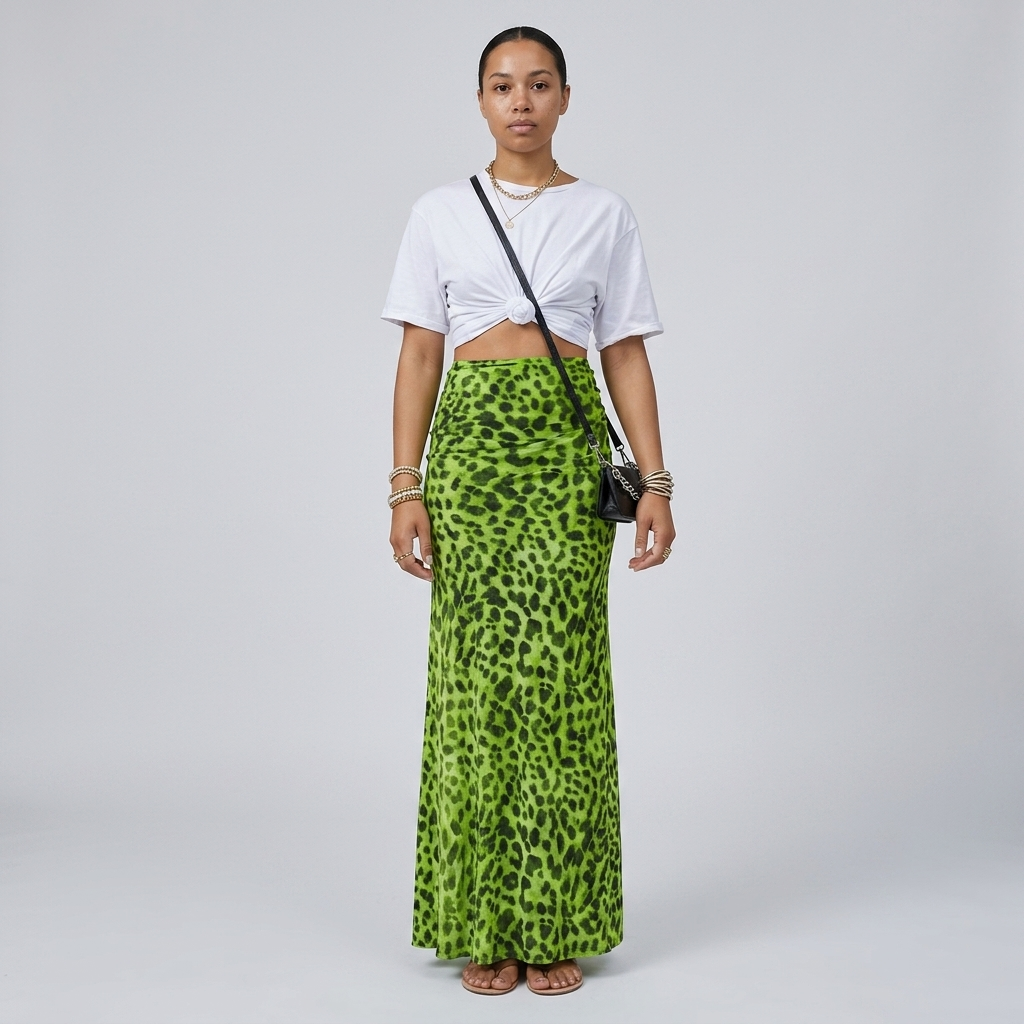 Thora | Leopard Print Midi Skirt