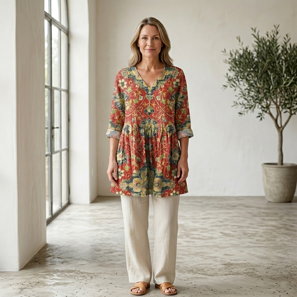 Lea | Elegant Fluid V-Neck Blouse
