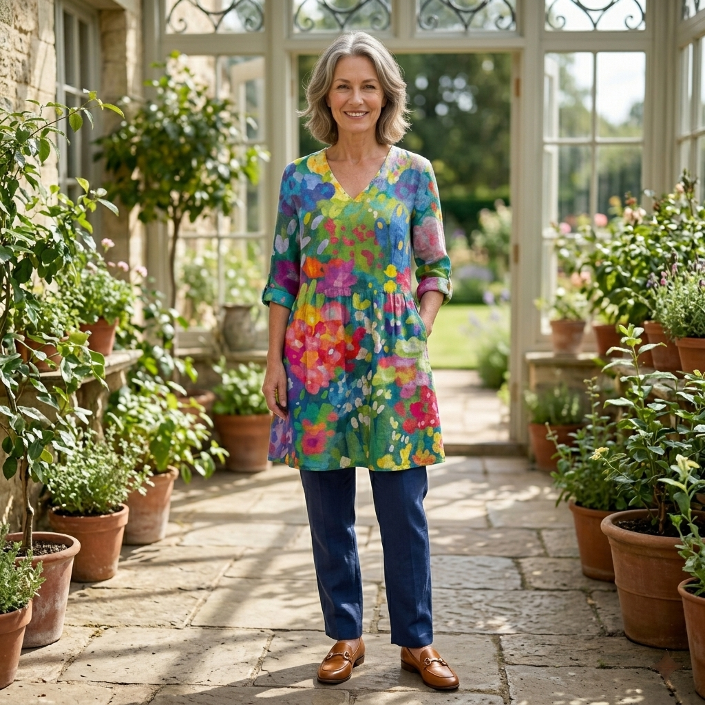 Maelle | Long Blouse with V-Neck