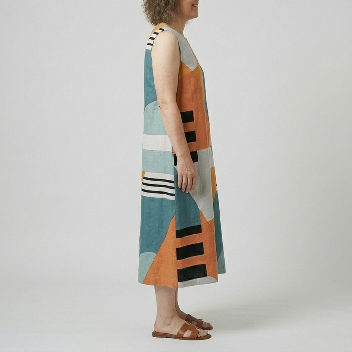 Iris | Geometric Print Midi Dress