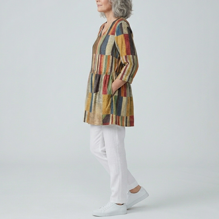 Chloe | Relaxed Long V-Neck Blouse