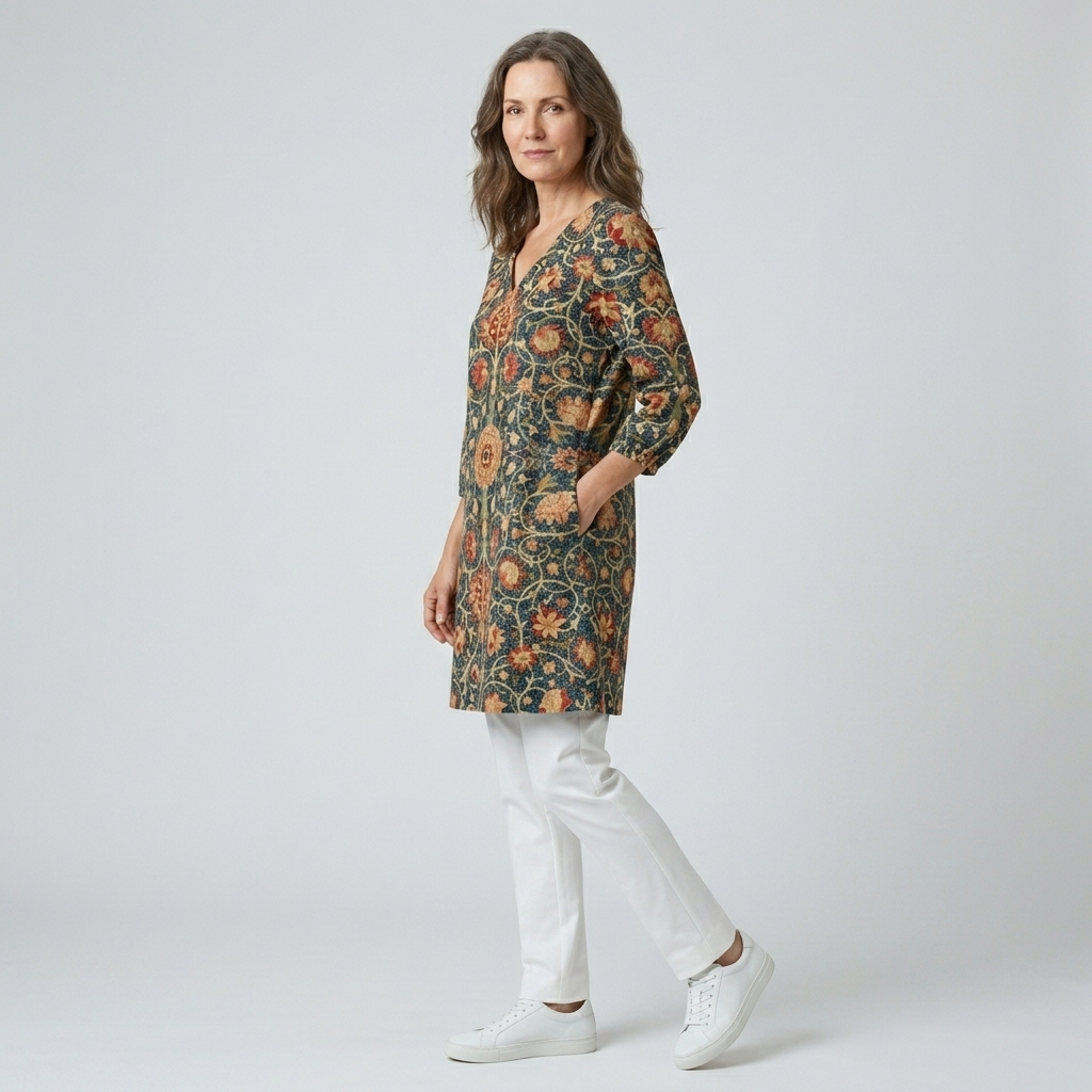 Celine | Long Blouse with V-Neck