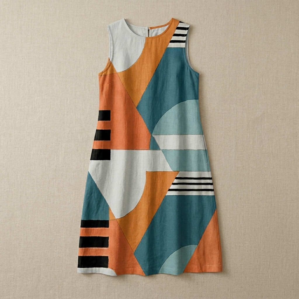 Iris | Geometric Print Midi Dress