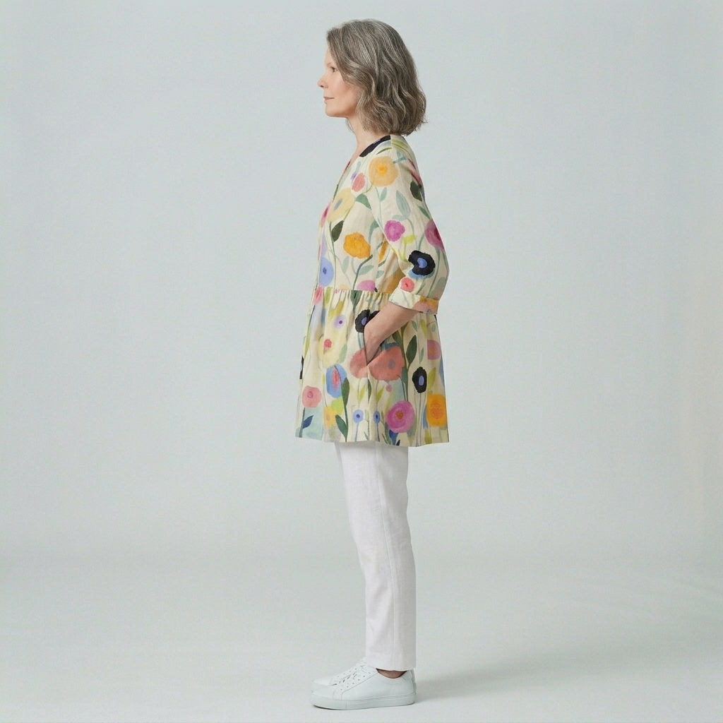 Louise | Fluid Long V-Neck Blouse