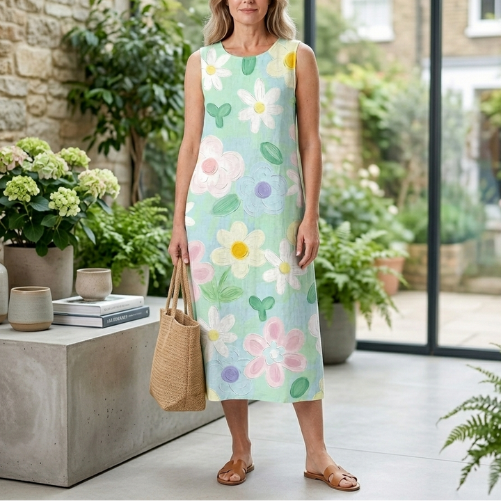 Erin | Pastel Floral Midi Dress