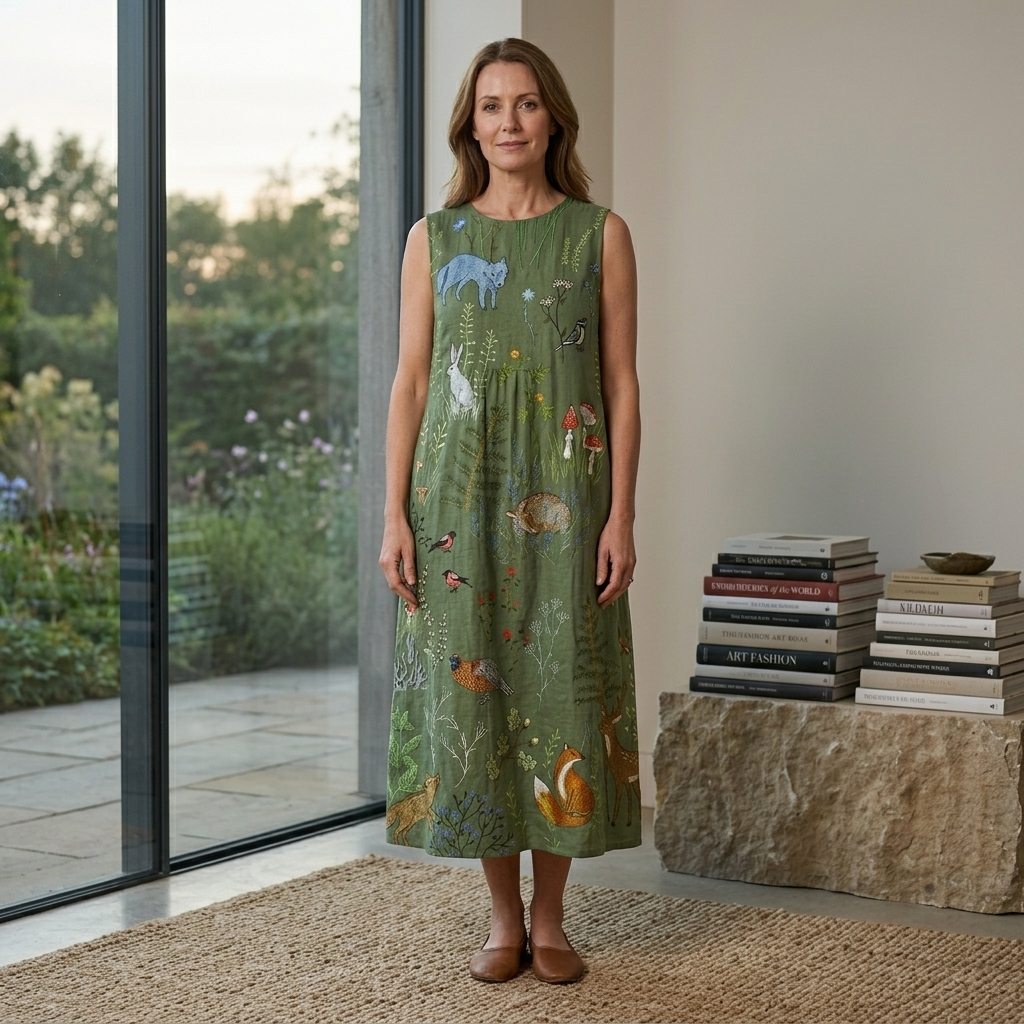 Hope | Woodland Print Midi Dress