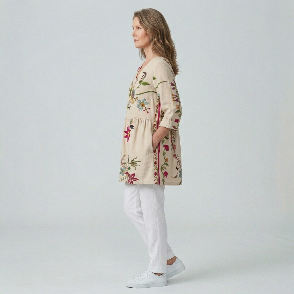 Clara | Stylish Long V-Neck Blouse