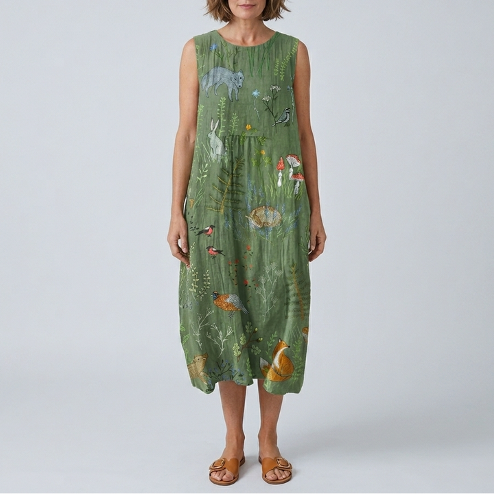 Hope | Woodland Print Midi Dress