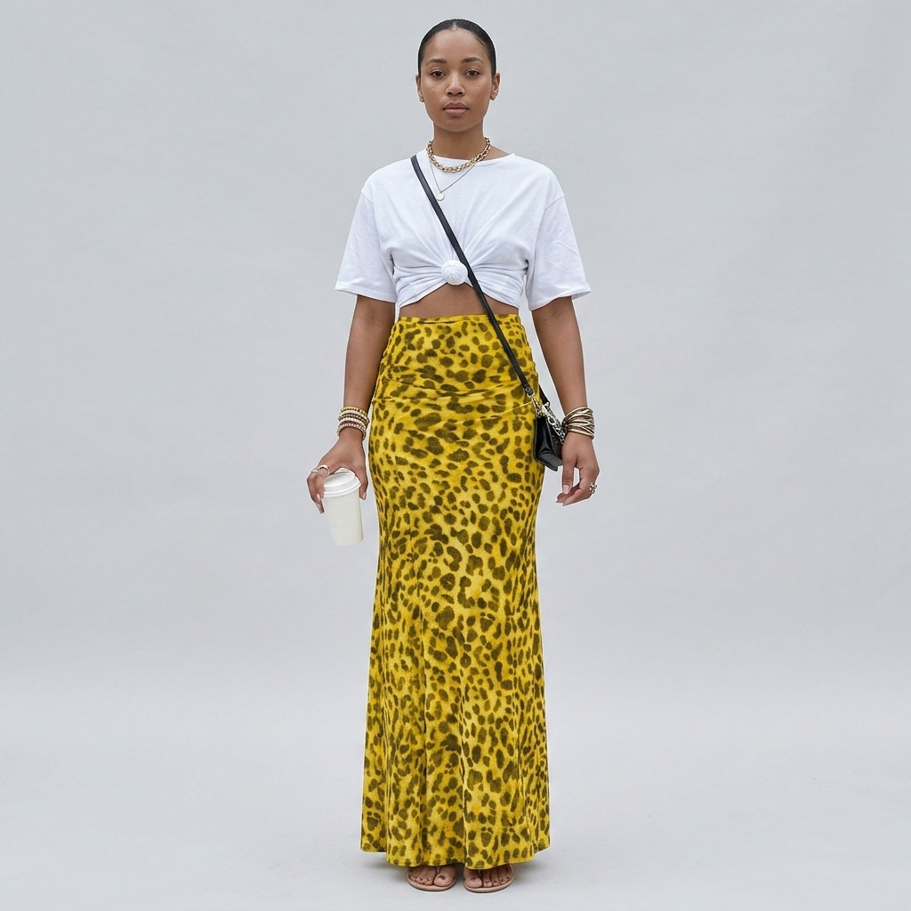 Thora | Leopard Print Midi Skirt