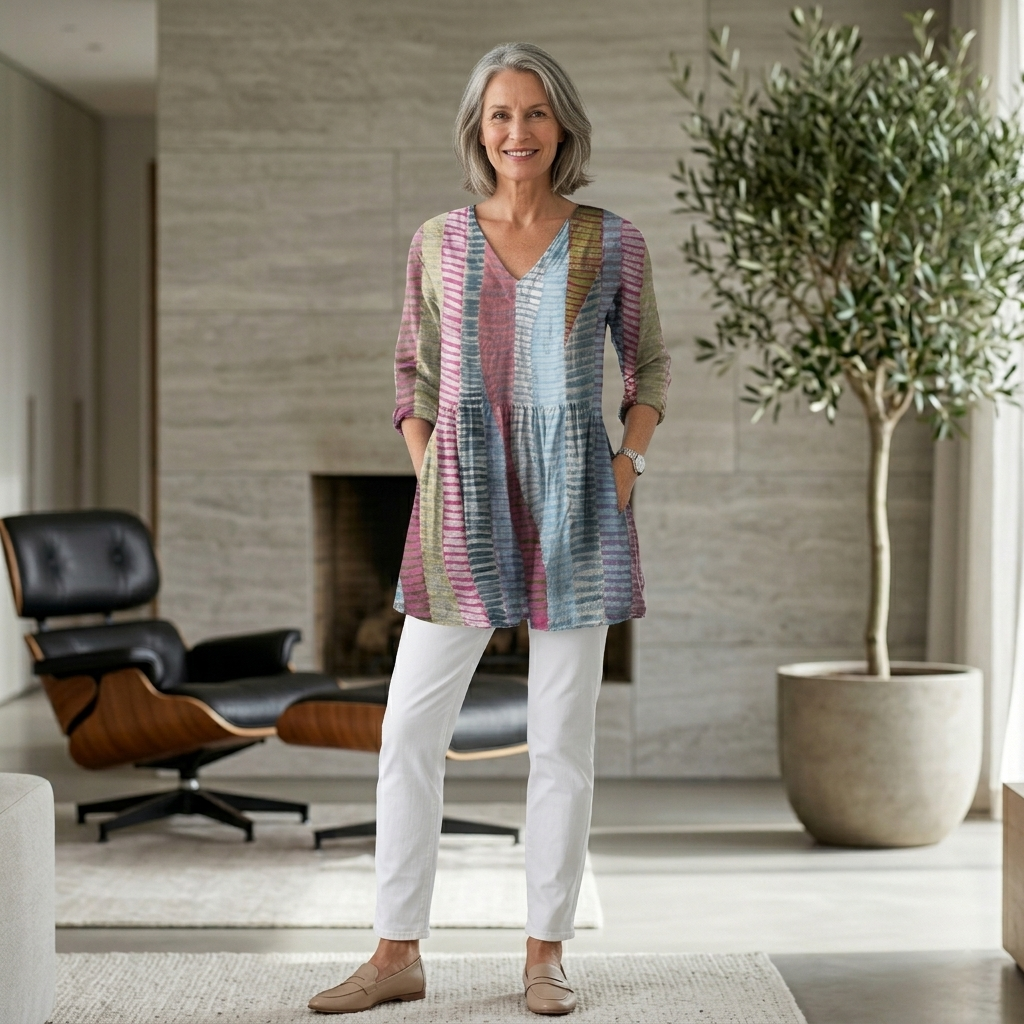Anais | Long Blouse with V-Neck