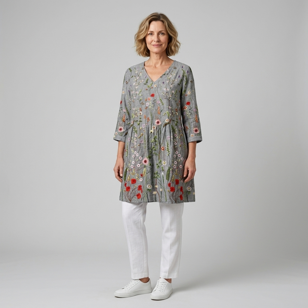 Amelie | Long Fluid V-Neck Blouse