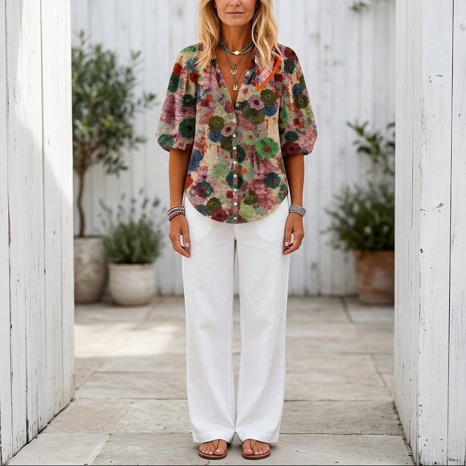 Grace | Floral Button Front Blouse