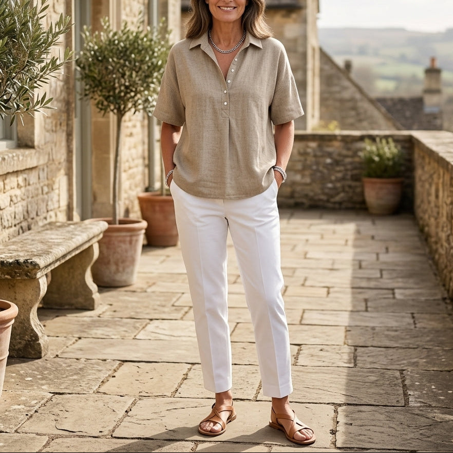 Ava | Collared Button Front Blouse