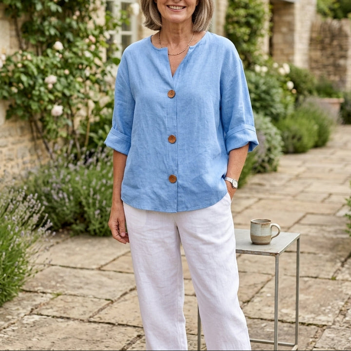 Olivia | Linen Loose Summer Blouse