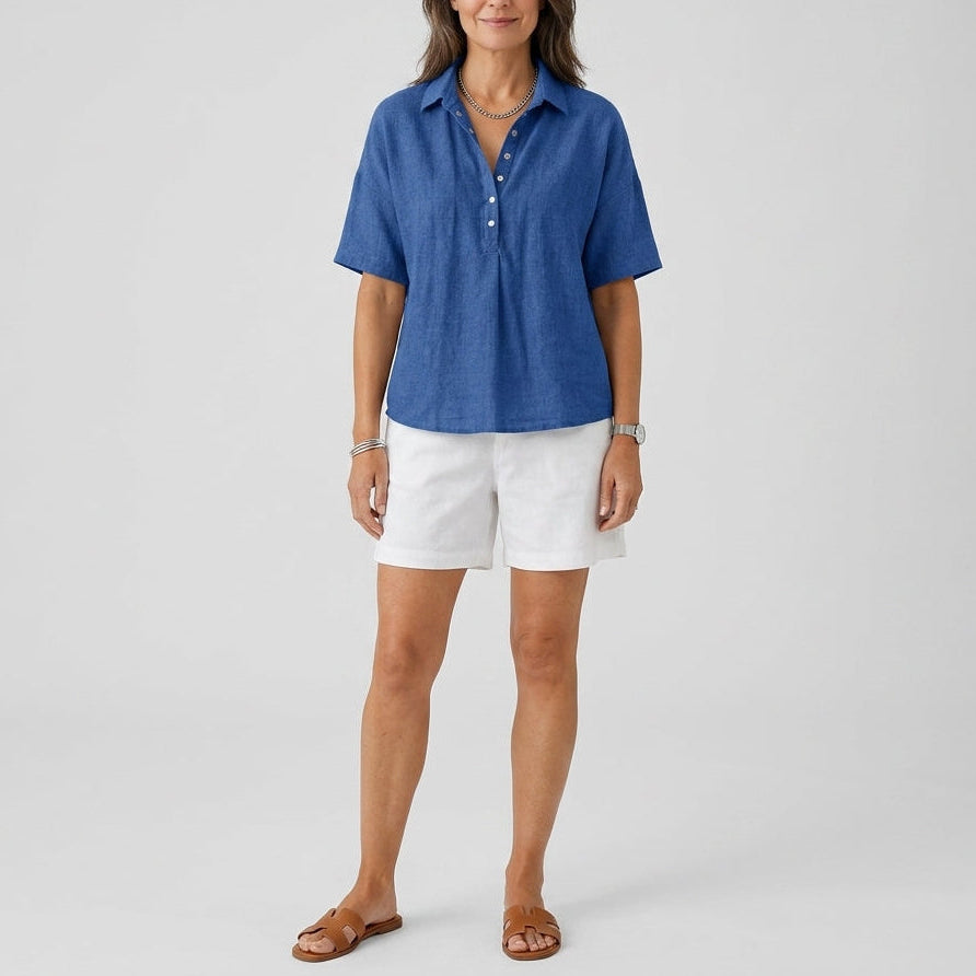 Ava | Collared Button Front Blouse