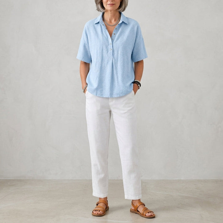 Ava | Collared Button Front Blouse