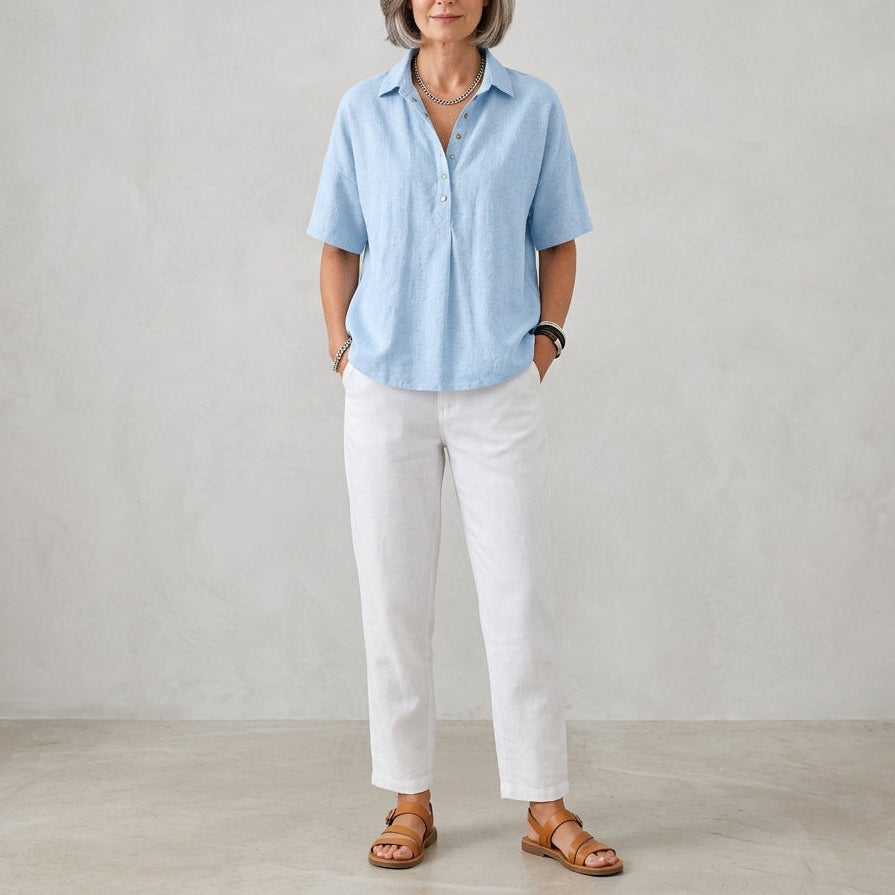Ava | Collared Button Front Blouse