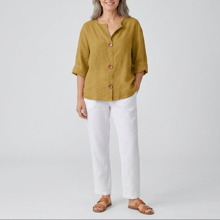 Olivia | Linen Loose Summer Blouse