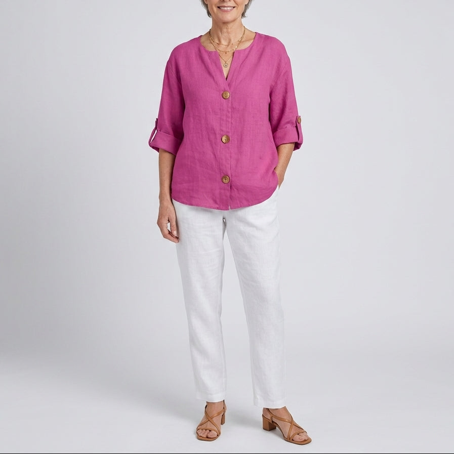 Olivia | Linen Loose Summer Blouse