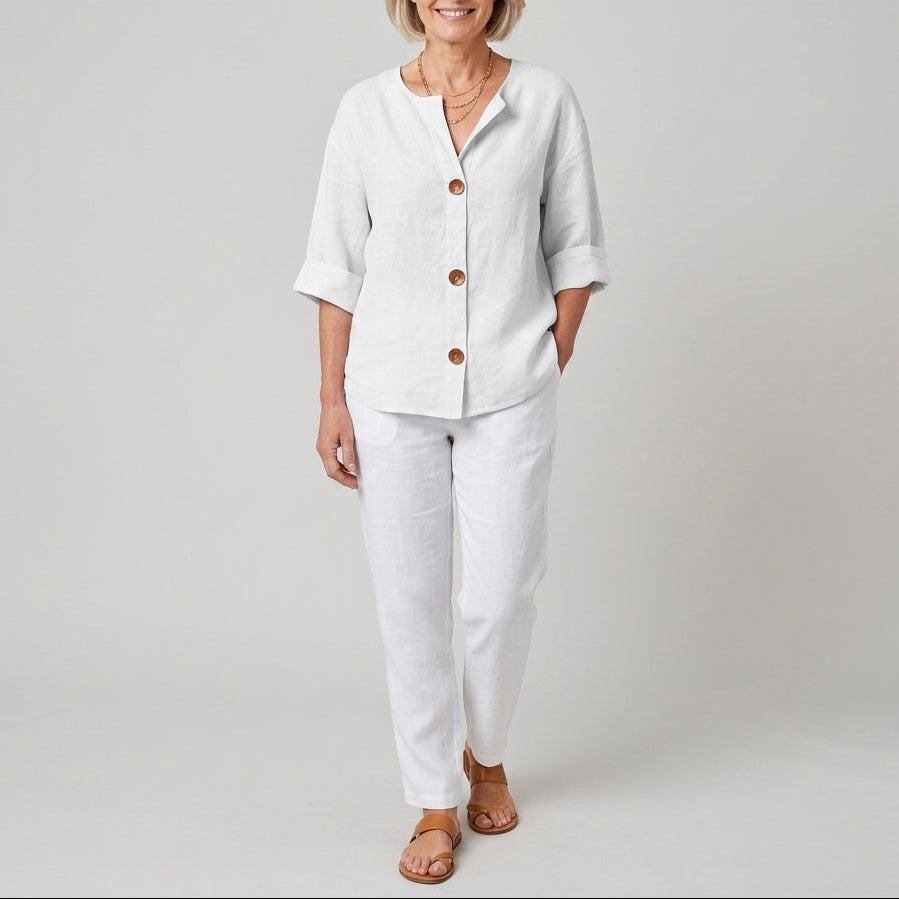 Olivia | Linen Loose Summer Blouse