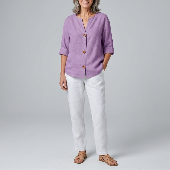 Olivia | Linen Loose Summer Blouse