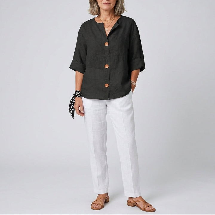 Olivia | Linen Loose Summer Blouse