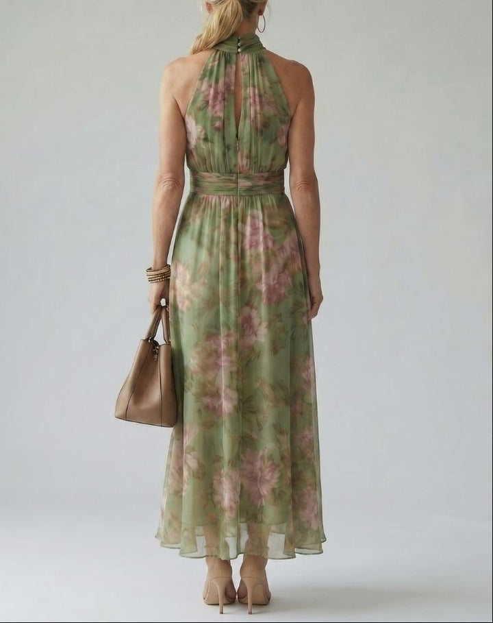 Mirelle | Gathered Halter Midi Dress