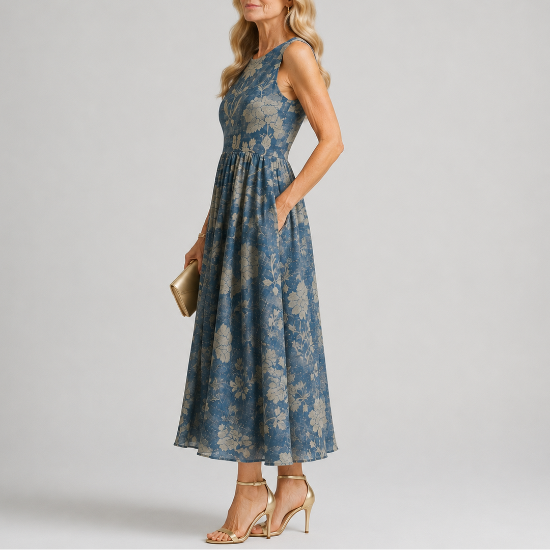Belle | Boho Floral Midi Dress