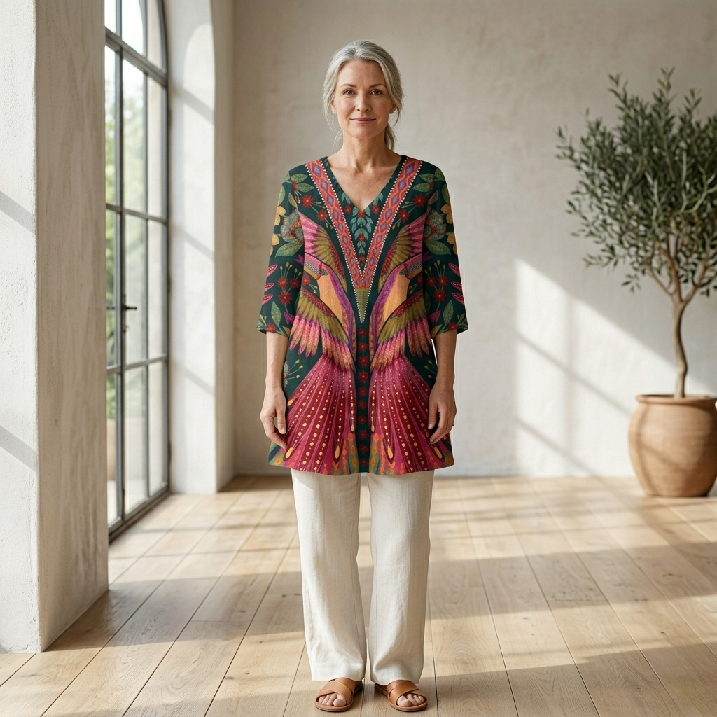 Manon | Flowing V-Neck Long Blouse