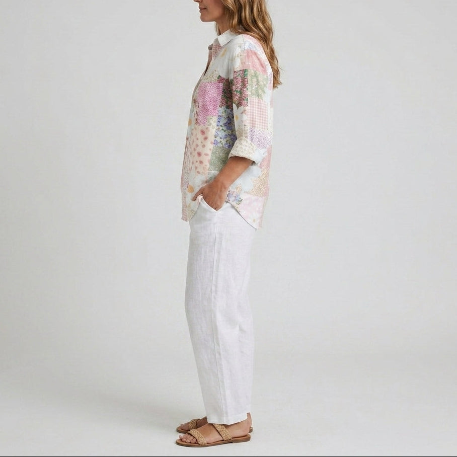 Fanny | Patchwork Daisy Button Blouse