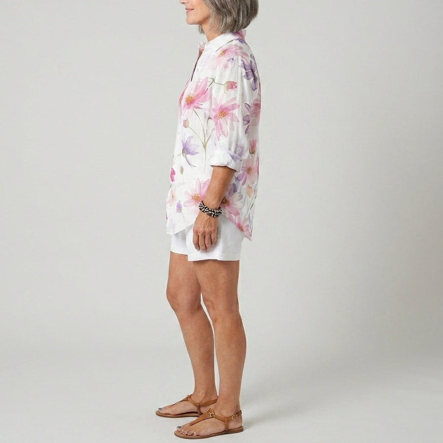 Delilah | Artistic Print Button Blouse
